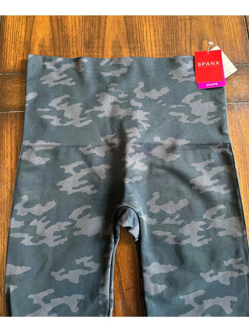 Spanx Look at Me Now Seamless Cropped High Rise Leggings Black/Gray Camo 2X NEW - Picture 2 of 8